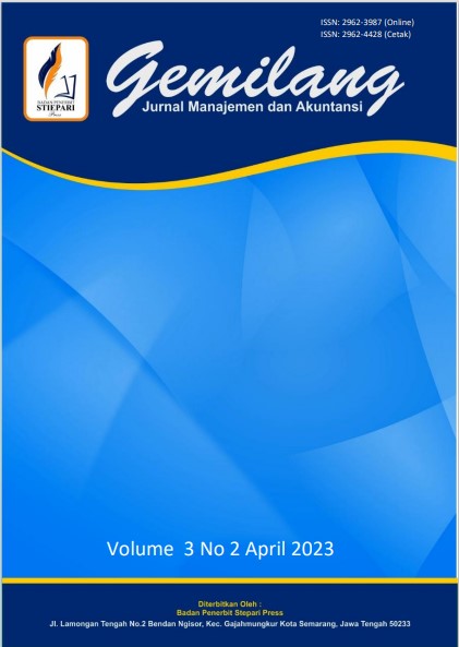 					View Vol. 3 No. 3 (2023): juli : Jurnal Manajemen dan Akuntansi
				