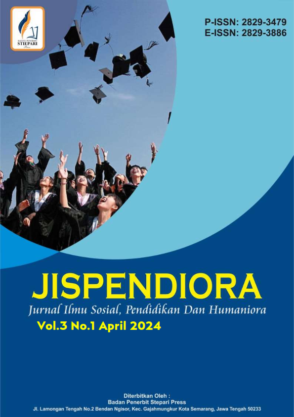 					View Vol. 3 No. 1 (2024): April : Jurnal Ilmu Sosial, Pendidikan Dan Humaniora (JISPENDIORA)
				