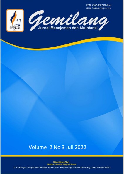 					View Vol. 2 No. 3 (2022): Juli: Jurnal Manajemen dan Akuntansi
				